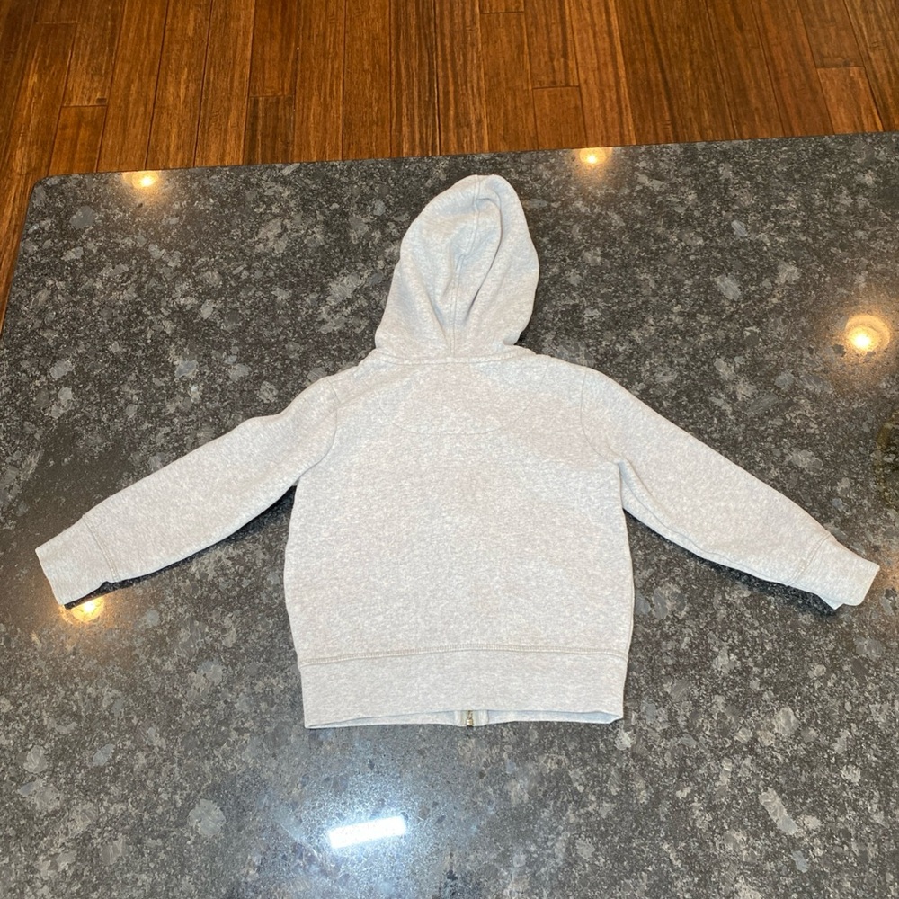 Mini Boden Girls 5-6 Gray Rainbow Zip Up Hooded Sweater - Picture 7 of 8